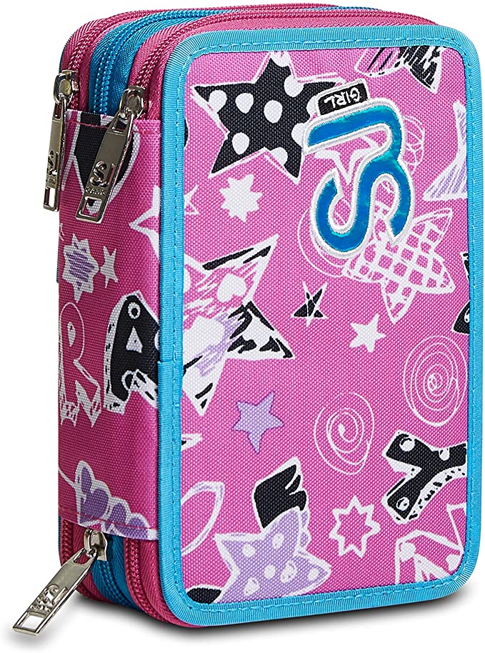 Astuccio 3 Zip Color Sj Gang Cuteled Girl toysvaldichiana.it 