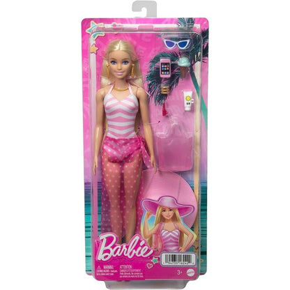 Barbie Movie - Barbie bambola bionda con costume da bagno rosa toysvaldichiana.it 