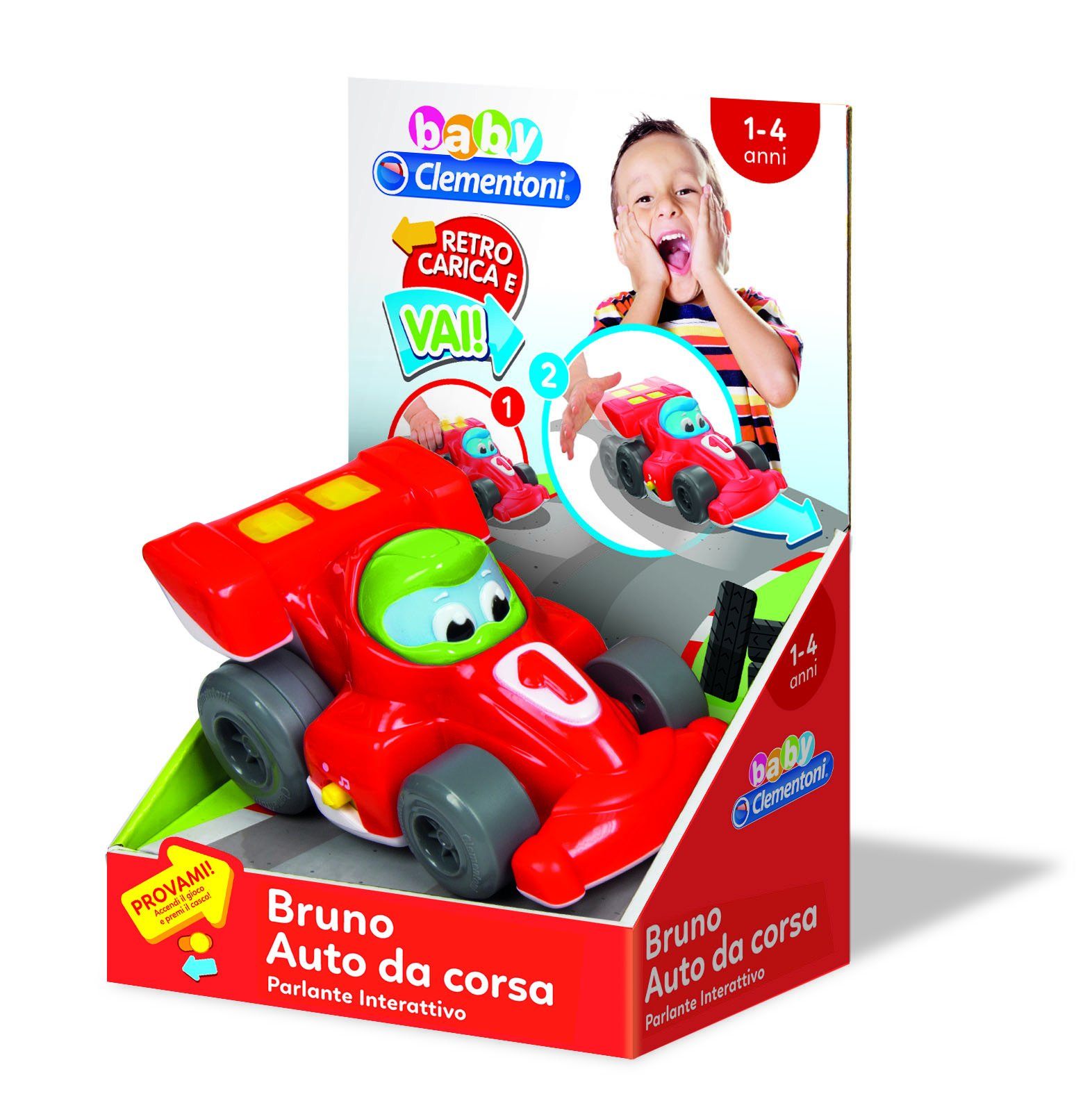 Bruno auto da corsa Clementoni - toysvaldichiana.it