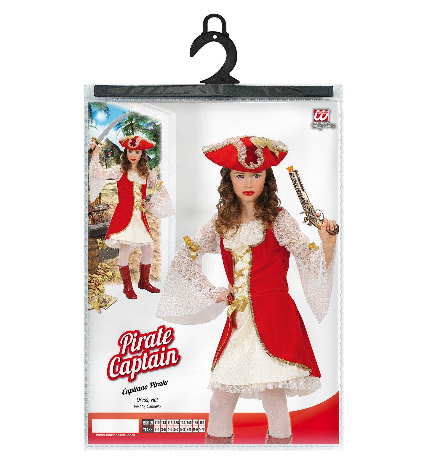 Costume di Carnevale Capitano Pirata 5-7 Anni 