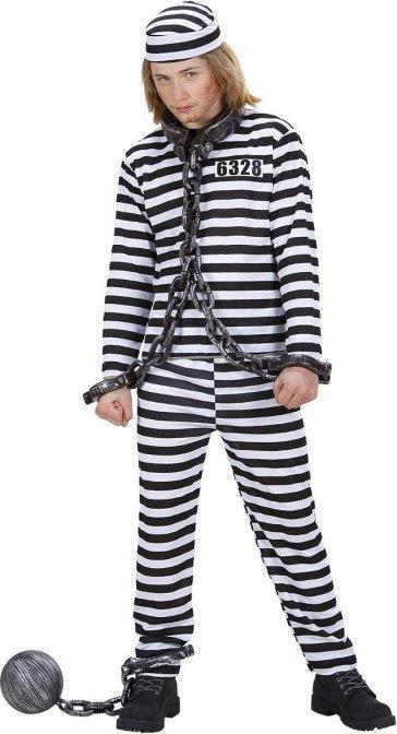 Costume di Carnevale Carcerato Bianco/Nero)  8-10 Anni - toysvaldichiana.it