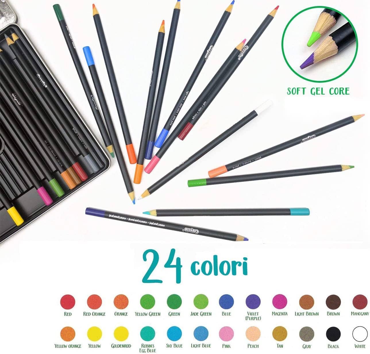 Crayola Signature 24 Matite Colorate Sfumature E Ombre toysvaldichiana.it 