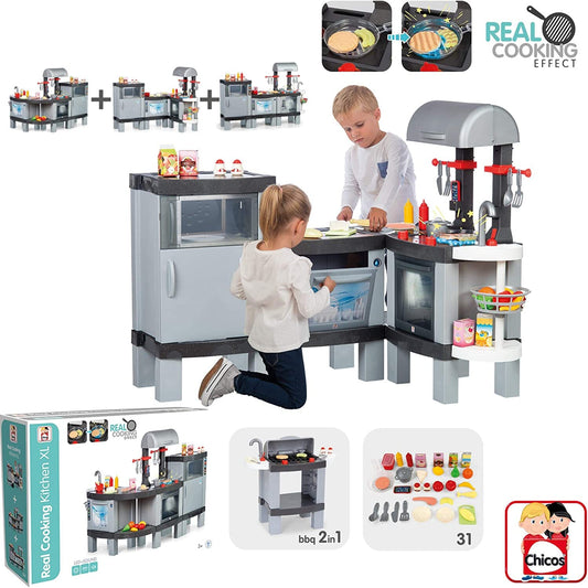 Cucina Real Xl Cooking Plus 2 In 1 Con Suoni E Accessori CHICOS toysvaldichiana.it 