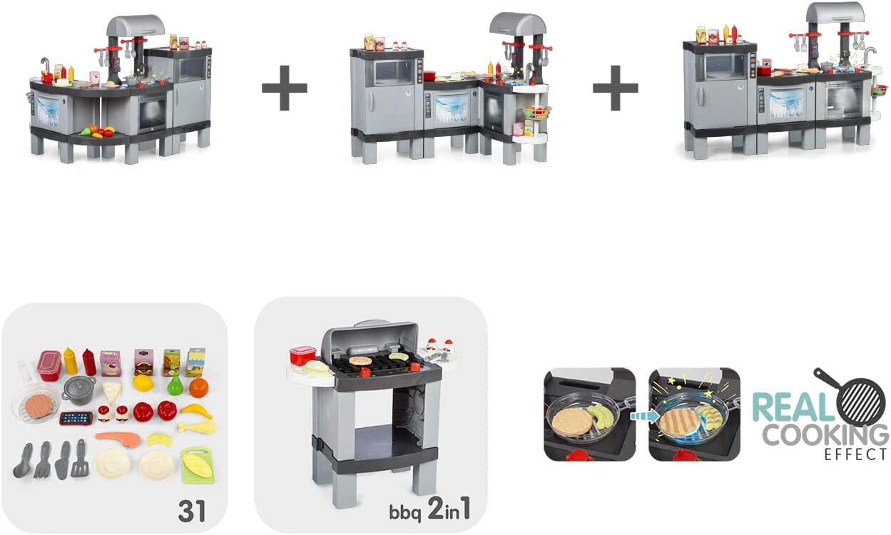 Cucina Real Xl Cooking Plus 2 In 1 Con Suoni E Accessori CHICOS toysvaldichiana.it 