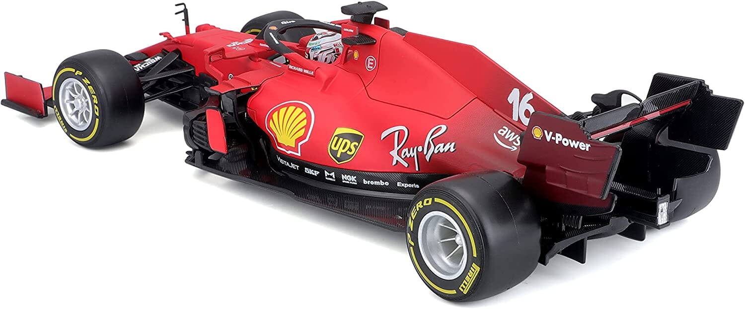 F1 Sf21 Leclerc Auto Scala 1:18 BURAGO toysvaldichiana.it 
