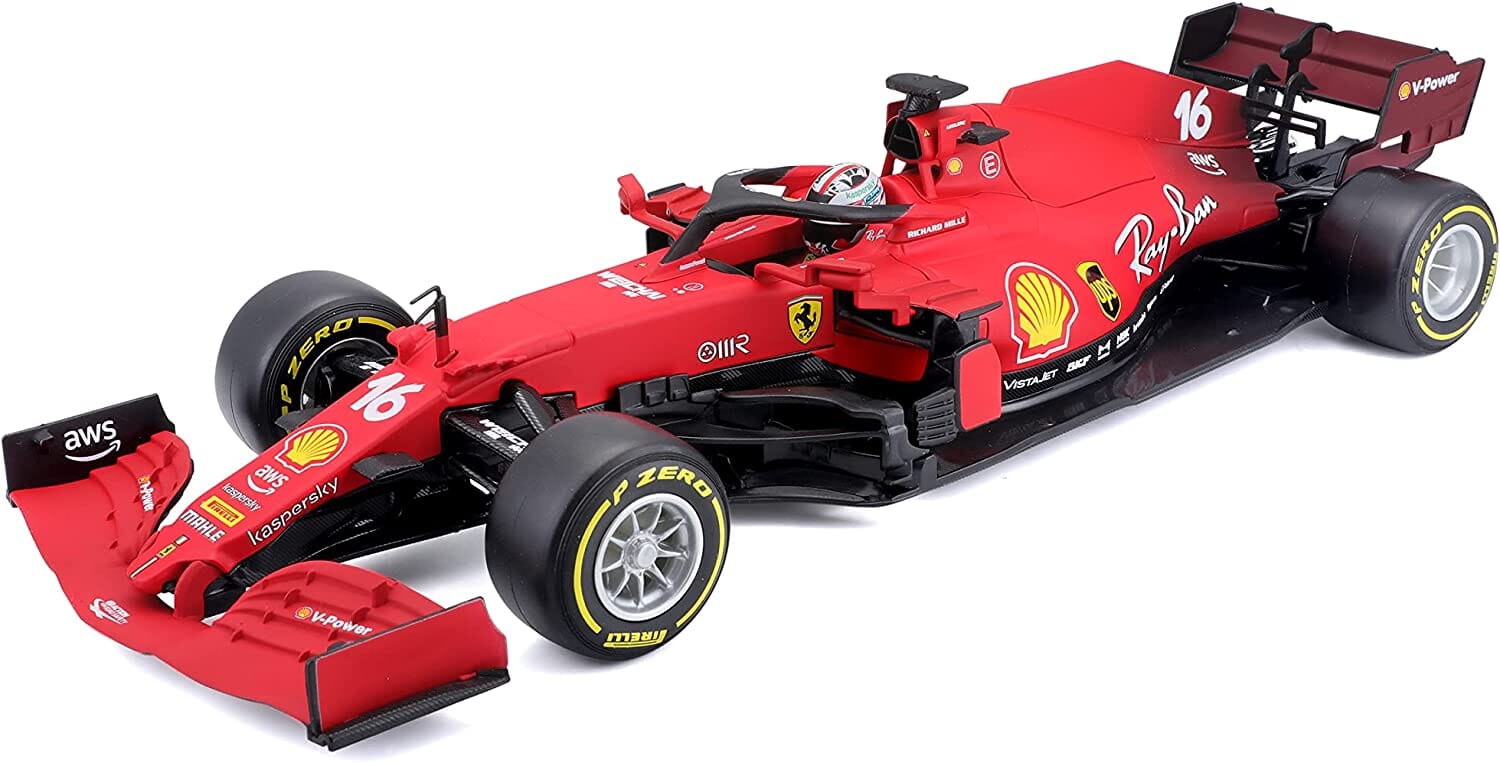 F1 Sf21 Leclerc Auto Scala 1:18 BURAGO toysvaldichiana.it 