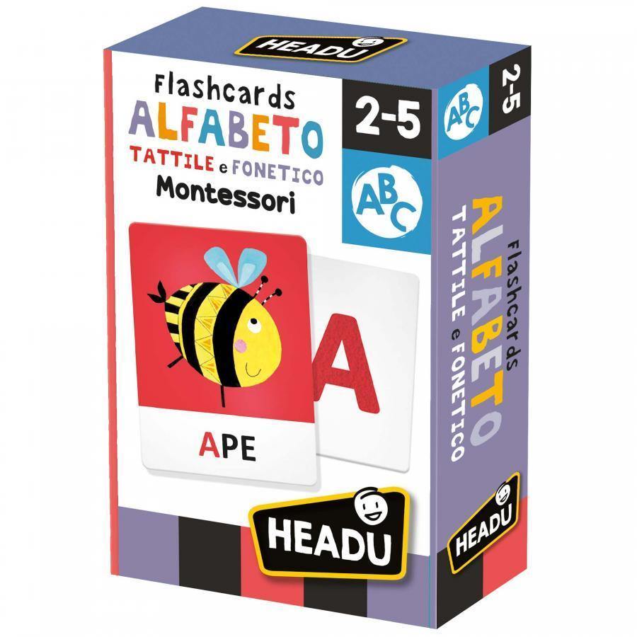 Flashcards Alfabeto Tattile e Fonetico Montessori IT23752 Headu - toysvaldichiana.it