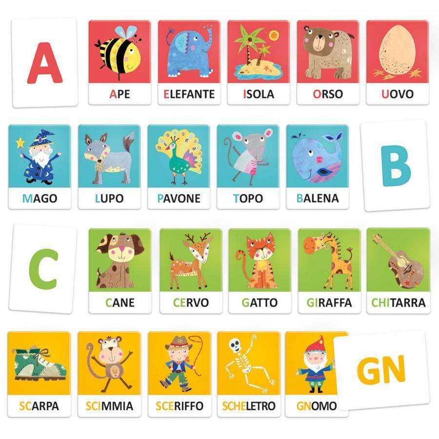 Flashcards Alfabeto Tattile e Fonetico Montessori IT23752 Headu - toysvaldichiana.it