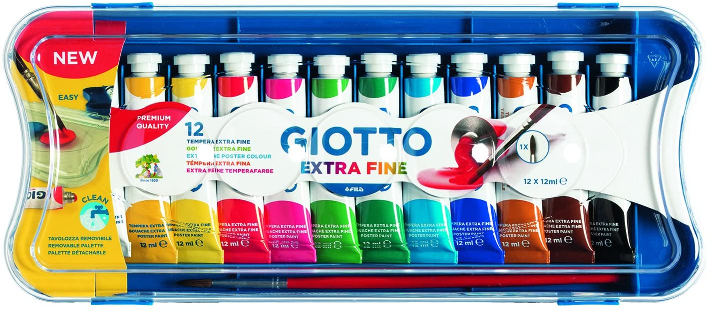 Giotto tempera 12ml 12pz colori assortiti toysvaldichiana.it 