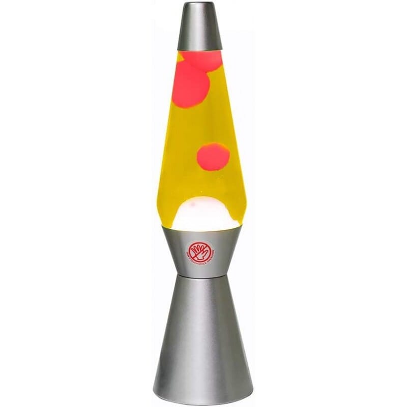Lampada Lava Base Silver Liquido Giallo/Rosso toysvaldichiana.it 