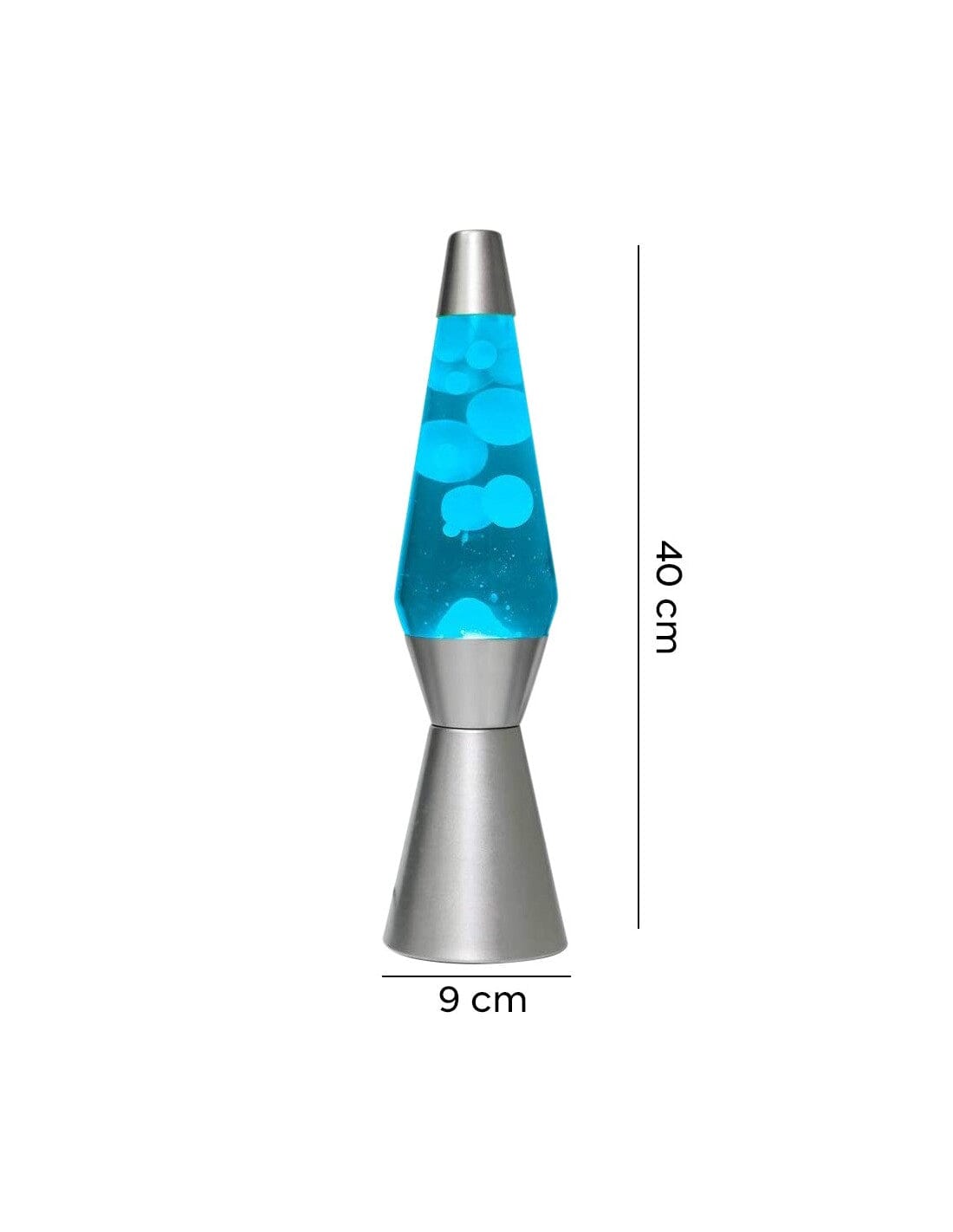 Lampada Lava Lamp 40 cm XL1764 Base Silver Magma Glitter Blu e Bianco Design toysvaldichiana.it 