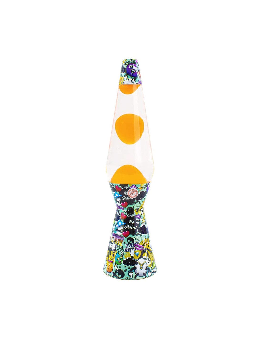 Lampada Lava Lamp 40cm XL1774 Fantasia Graffiti e Magma Giallo Design Moderno toysvaldichiana.it 