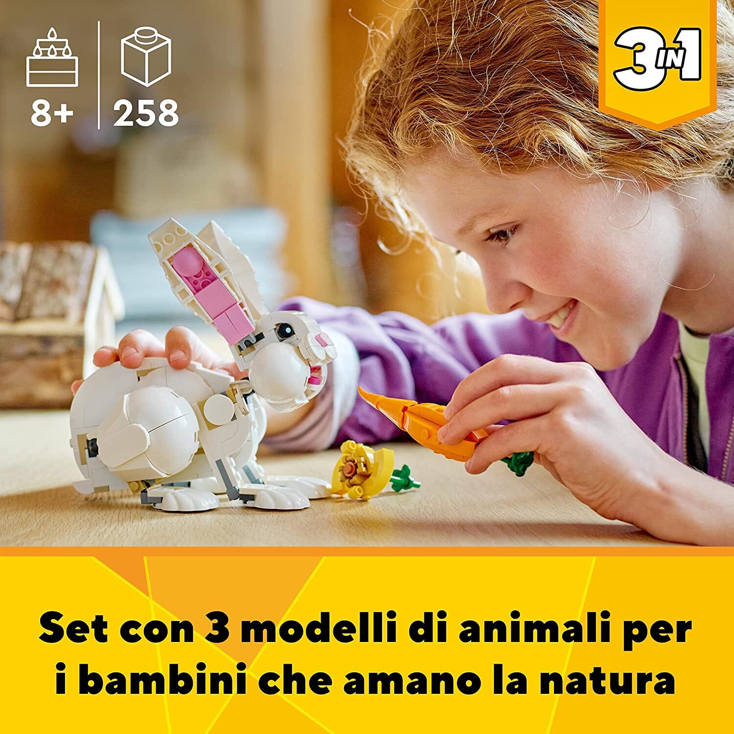 LEGO 31133 Creator Coniglio Bianco Set 3in1 toysvaldichiana.it 