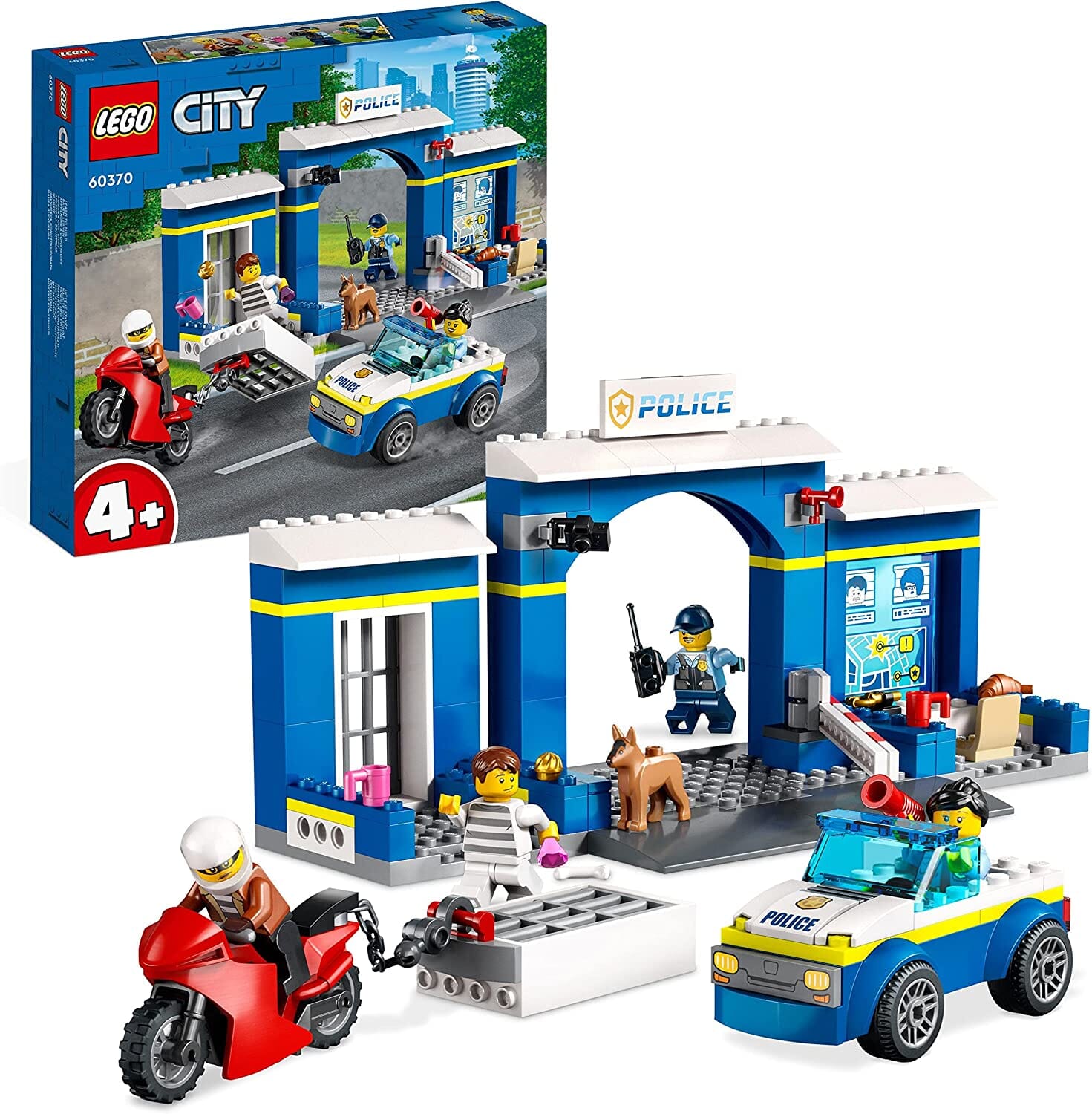 LEGO 60370 City Inseguimento alla Stazione di Polizia con Macchina e Moto LEGO 