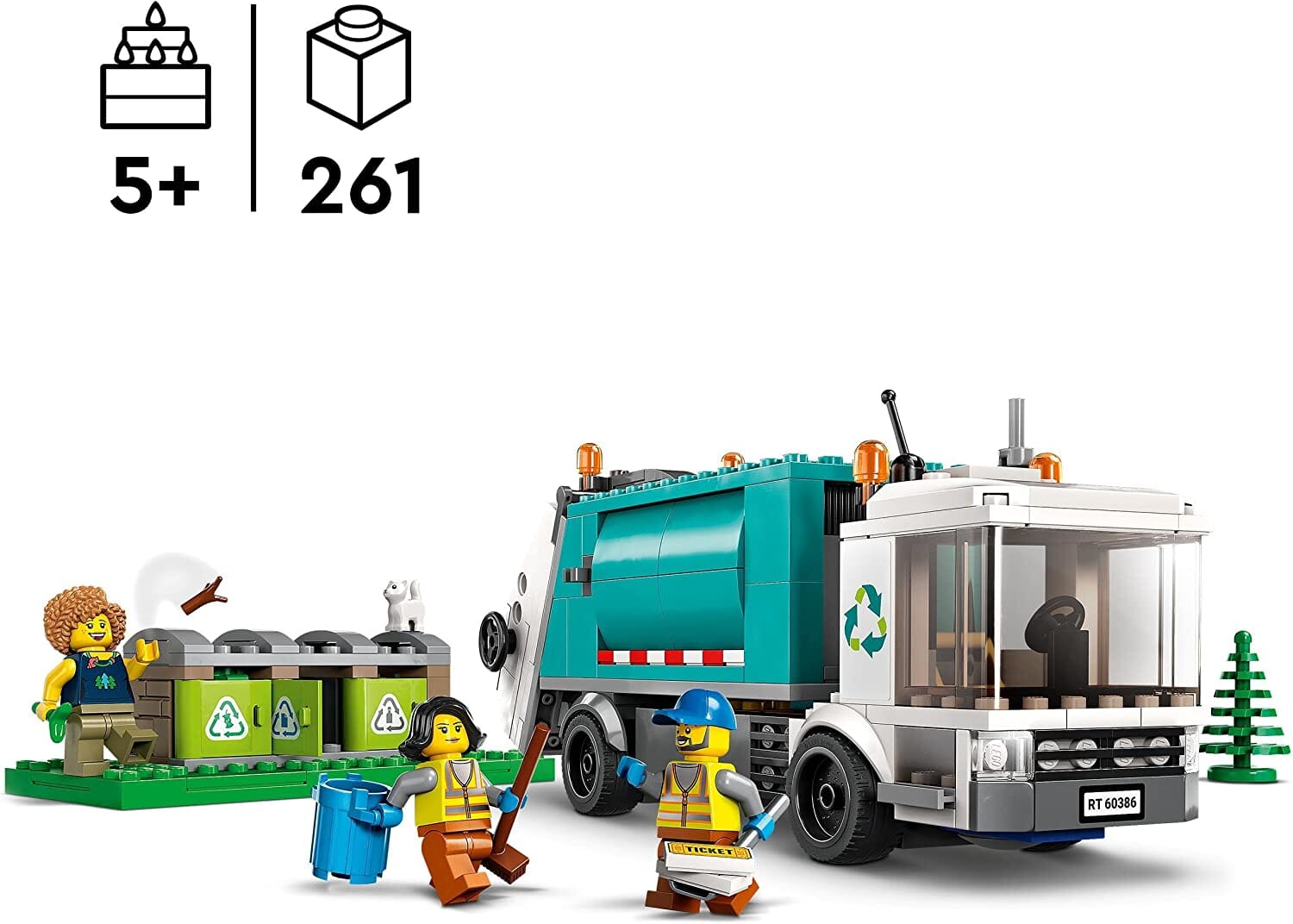 LEGO 60386 City Camion per il Riciclaggio dei Rifiuti LEGO 