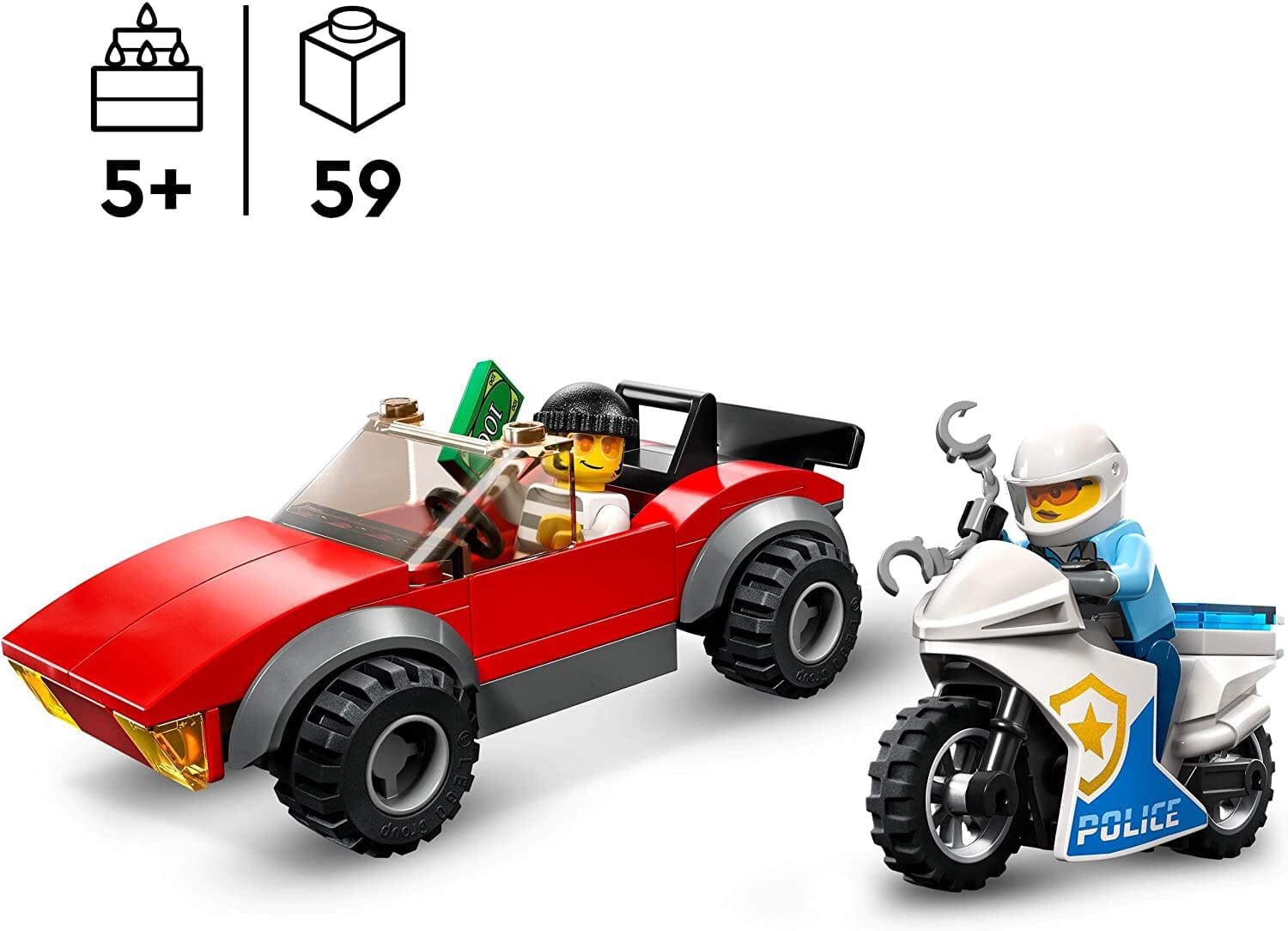 LEGO 60392 City Inseguimento sulla Moto della Polizia toysvaldichiana.it 