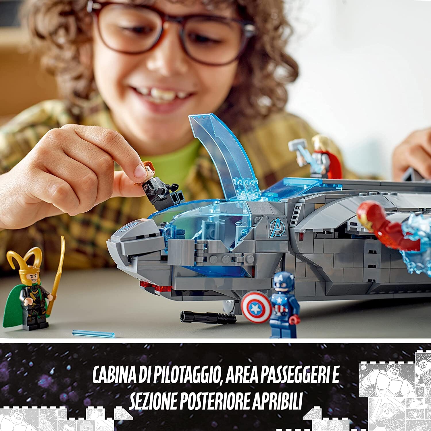 LEGO 76248 Marvel Il Quinjet degli Avengers toysvaldichiana.it 