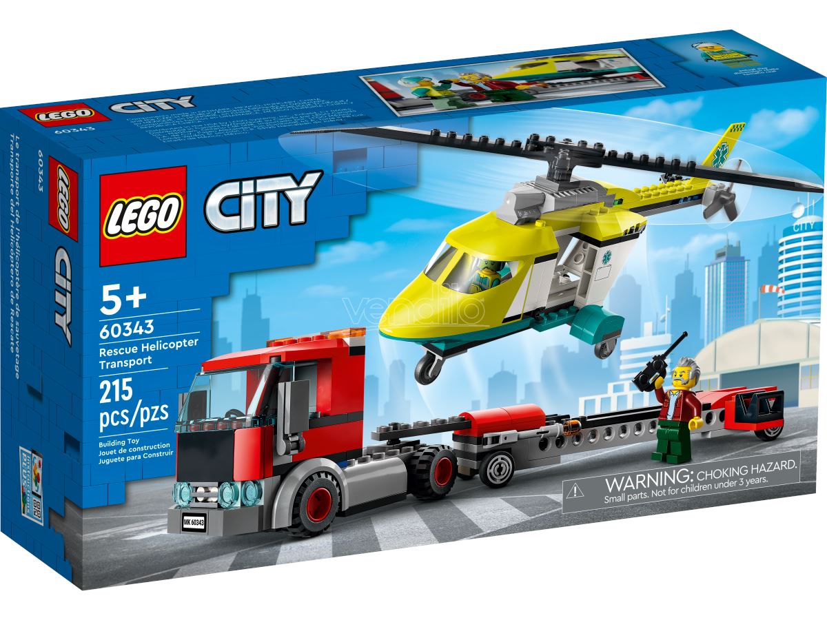 LEGO CITY 60343 - TRASPORTATORE DI ELICOTTERI DI SALVATAGGIO toysvaldichiana.it 