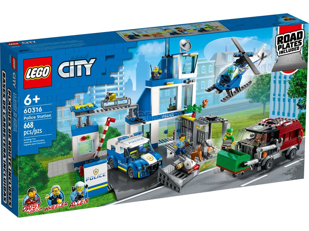 LEGO City Police Stazione di Polizia, con Camion della Spazzatura ed Elicottero 60316 LEGO 