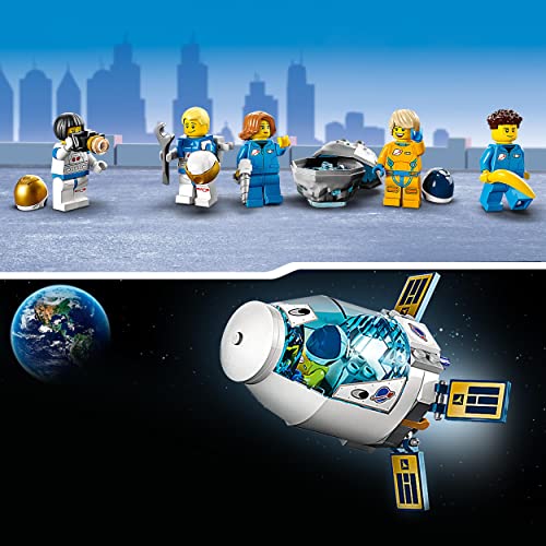 LEGO City Stazione Spaziale Lunare, NASA, 5 Minifigure di Astronauti, dai 6 Anni in su, 60349 LEGO LEGO 