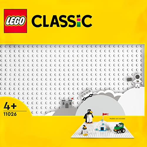 LEGO Classic Base Bianca, 32x32 Bottoncini per Costruire ed Esporre, 11026 Giocattolo LEGO 