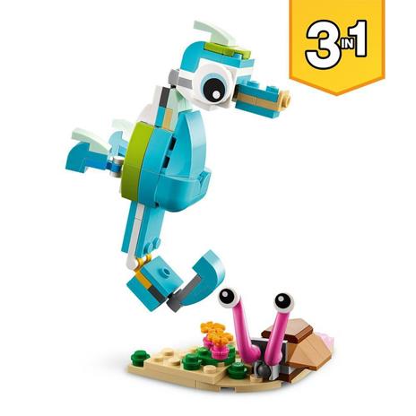 LEGO Creator 31128 3in1 Delfino e Tartaruga, Set con Animali, toysvaldichiana.it 