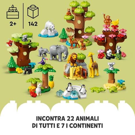 LEGO DUPLO 10975 Animali del Mondo, Tappetino da Gioco con Leone Giocattolo e Mattoncino con Suoni Giocattolo LEGO 