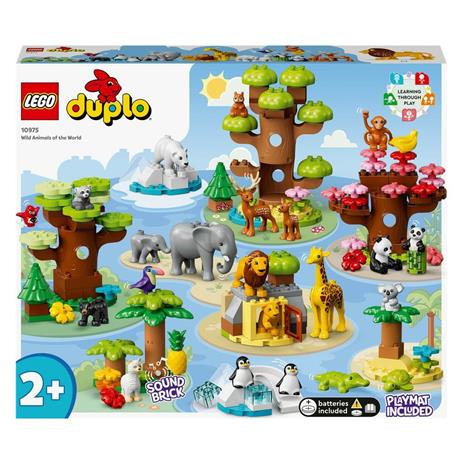 LEGO DUPLO 10975 Animali del Mondo, Tappetino da Gioco con Leone Giocattolo e Mattoncino con Suoni Giocattolo LEGO 
