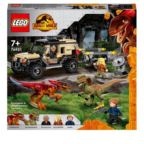 LEGO Jurassic World 76951 Trasporto del Piroraptor e del Dilofosauro, toysvaldichiana.it 