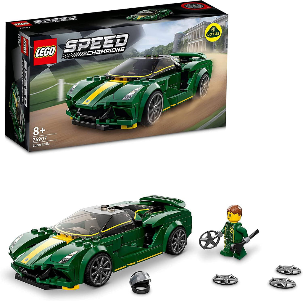 LEGO Speed Champions Lotus Evija, Modello Replica Auto Sportiva con Minifigure Pilota, Set da Collezione, 76907 Giocattolo LEGO 