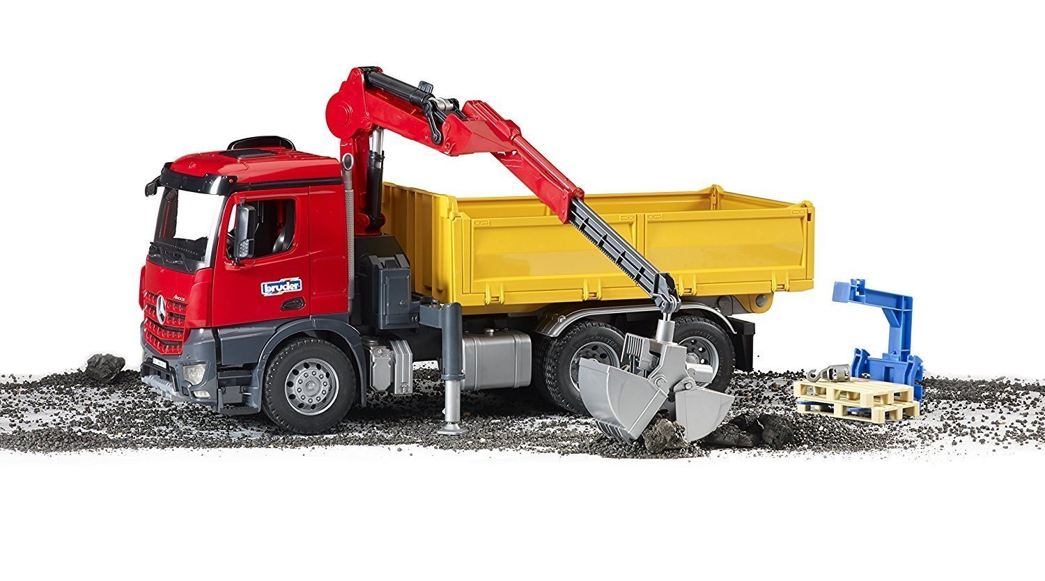 MB Arocs camion ribaltabile con gru e pallet - toysvaldichiana.it