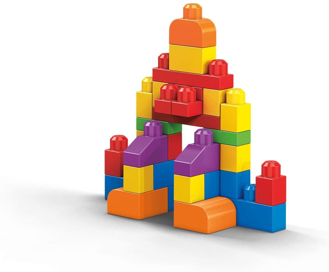Mega- Sacca Ecologica Blocchi da Costruzione, Giocattolo per Bambini 1+ Anni, Multicolore, 60 Pezzi, DCH55 - toysvaldichiana.it