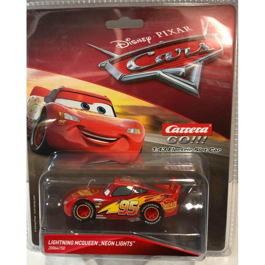 Modello Auto SAETTA NEON LIGHTS Lightning MCQUEEN Disney CARS Scala 1/43 per Pista CARRERA Toys Valdichiana Shop on line 