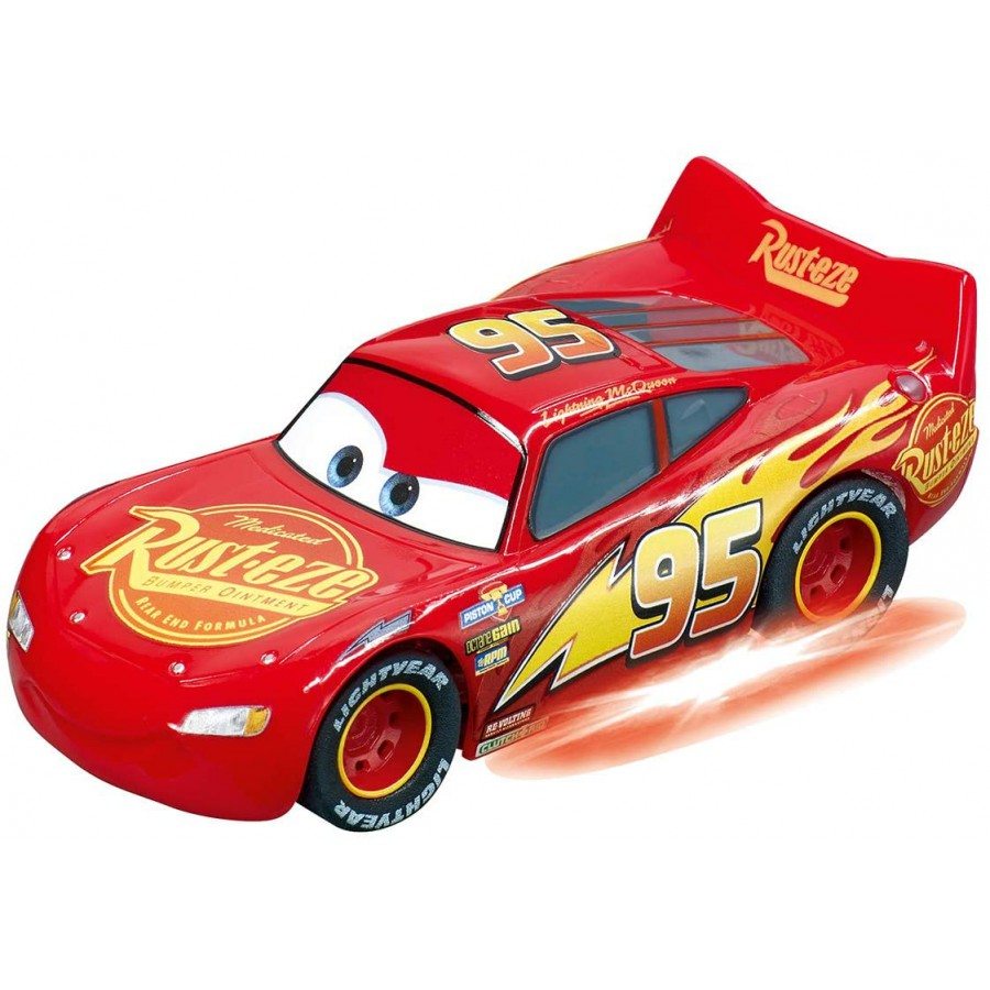 Modello Auto SAETTA NEON LIGHTS Lightning MCQUEEN Disney CARS Scala 1/43 per Pista CARRERA Toys Valdichiana Shop on line 