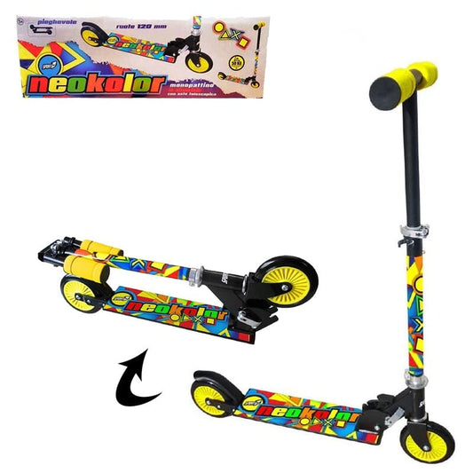 MONOPATTINO 2 RUOTE NERO PIEGHEVOLE IN ALLUMINIO NEOKOLOR 707300066 toysvaldichianasrl 