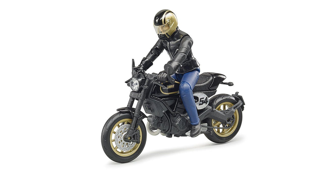 Moto Ducati Scrambler Cafe Racer con pilota - toysvaldichiana.it