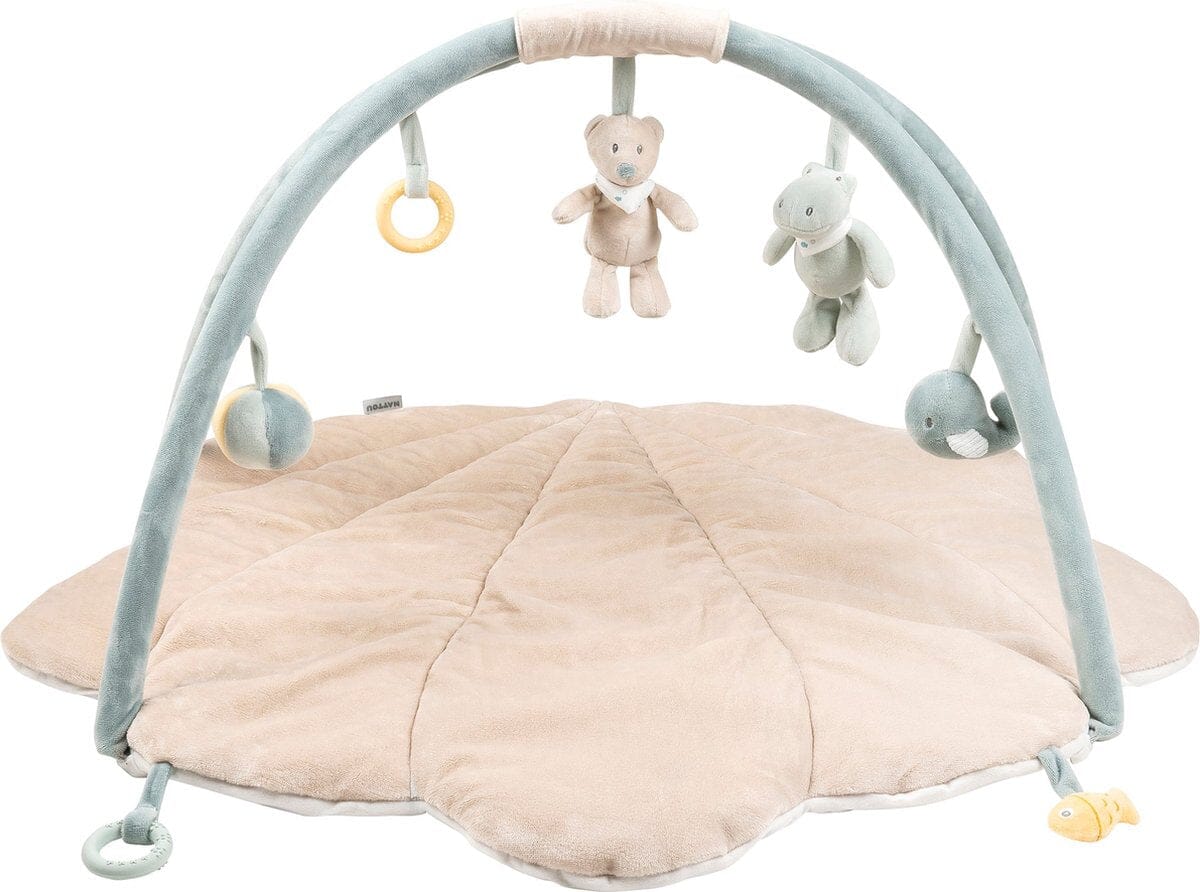 Nattou Tappeto Gioco con Fiocchi - Romeo, Jules e Sally - 90x80 cm - Beige toysvaldichianasrl 