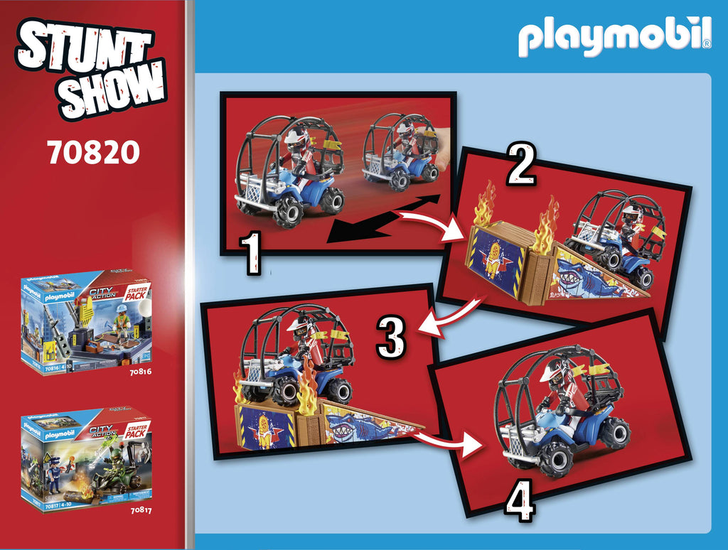 Playmobil® Stuntshow Starter Pack Stunt Show Quad con rampa di fuoco 70820 Giocattoli PLAYMOBIL 