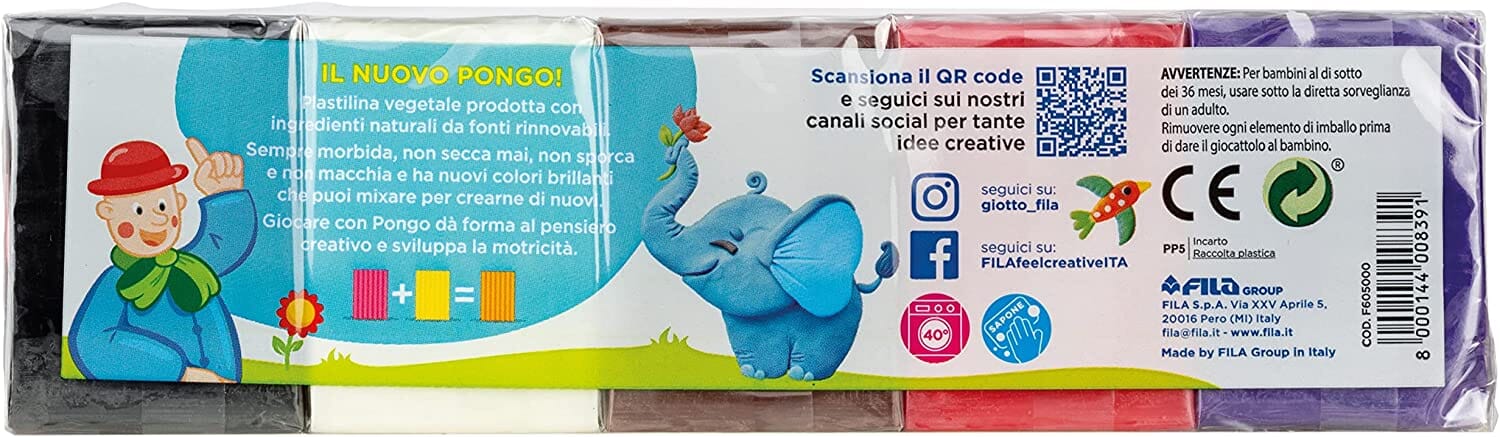 Pongo 500 Grammi 10 Colori Assortiti FILA toysvaldichiana.it 