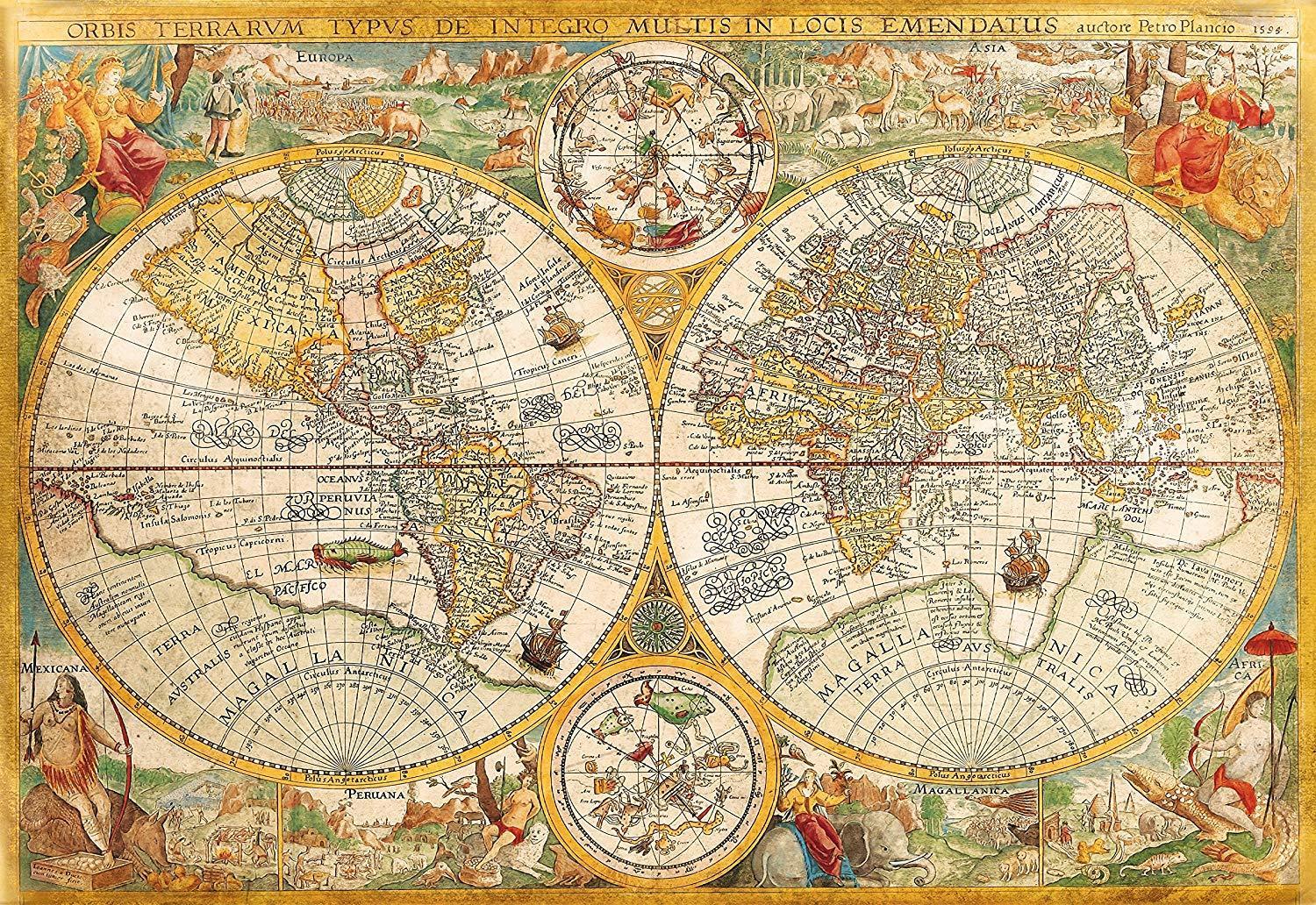 Puzzle  2000 Hqc Ancient Map Clementoni - toysvaldichiana.it