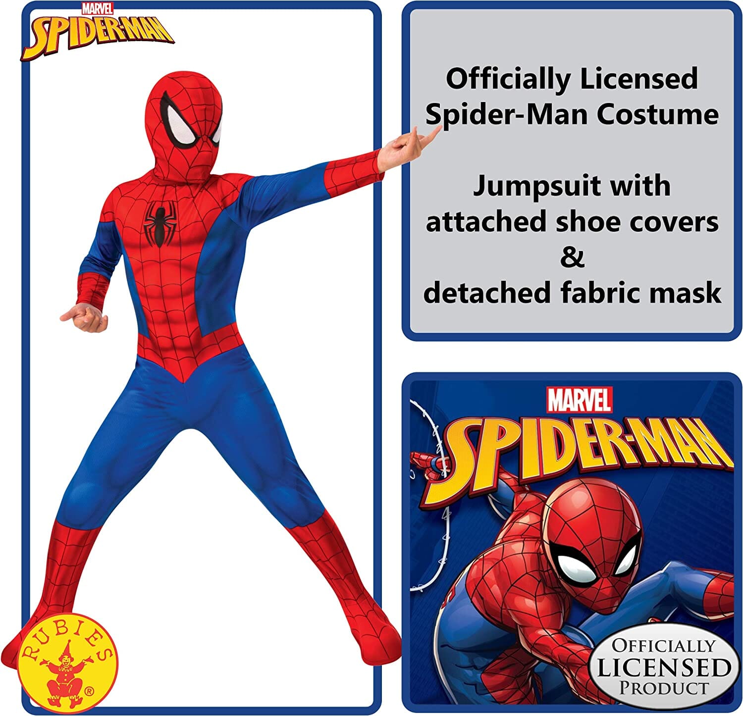 Rubies Costume Spiderman Classic -8/10 ANNI toysvaldichiana.it 