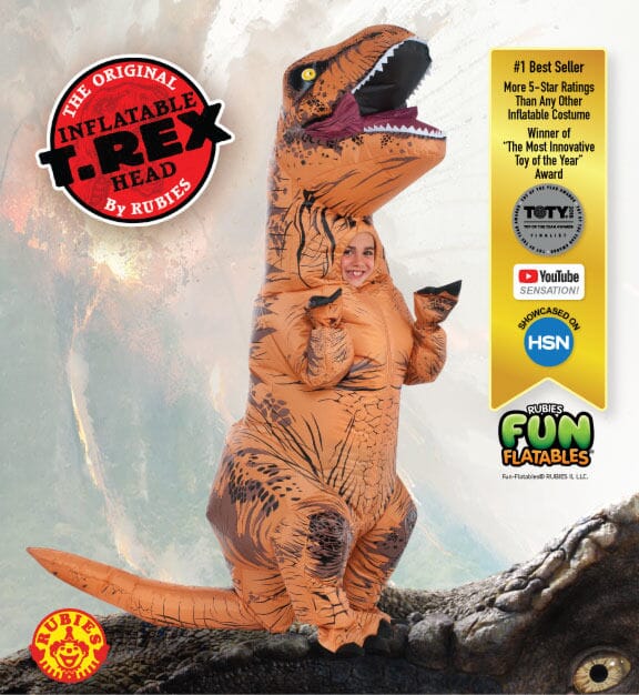 Rubies T Rex Vestito Gonfiabile Bambino TAGLIA UNICA 3/6 ANNI toysvaldichiana.it 
