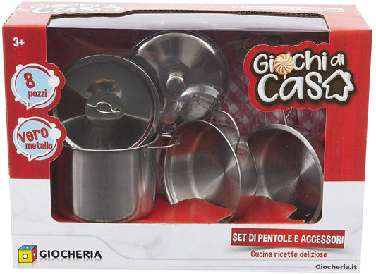 Set pentole in metallo 8 pezzi - toysvaldichiana.it