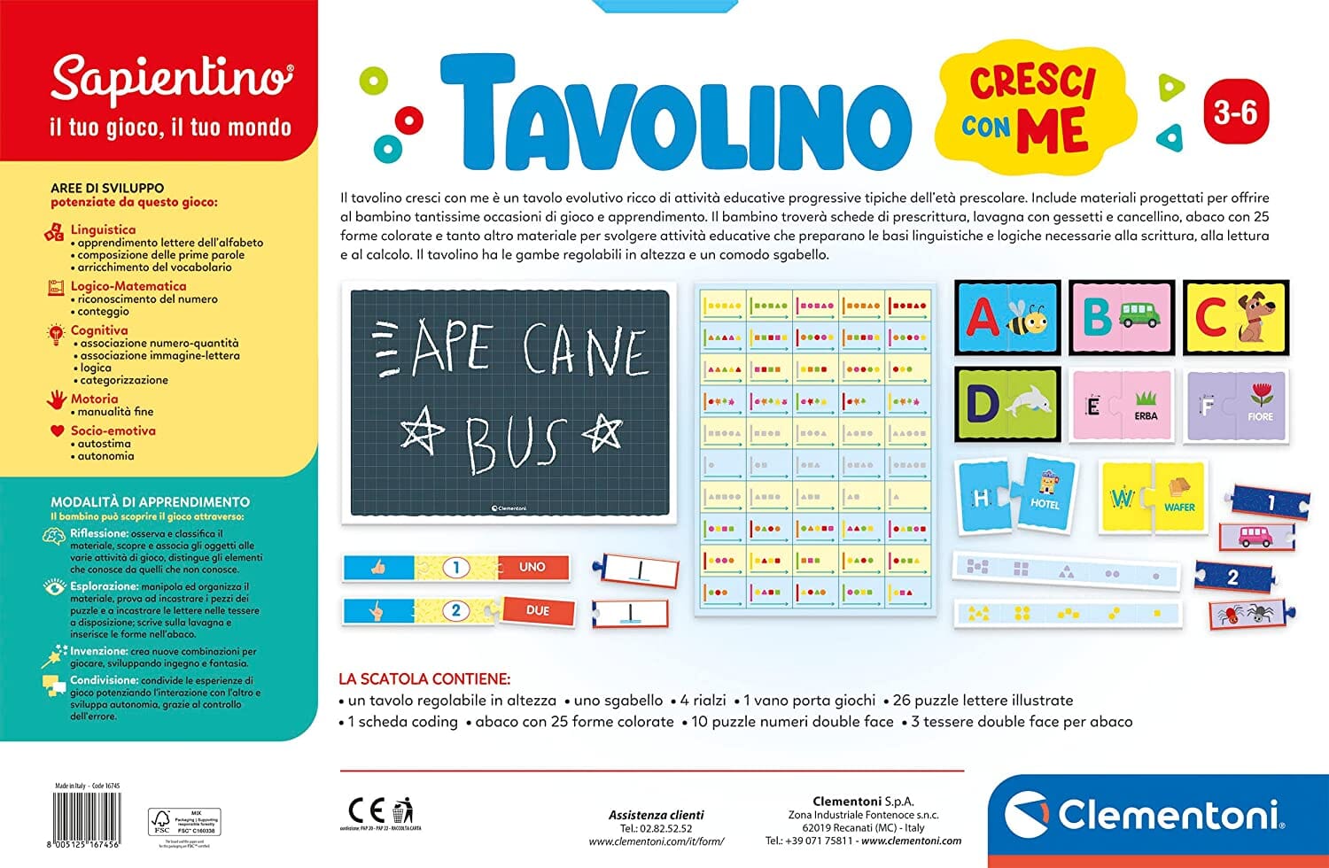 Tavolino Cresci Con Me CLEMENTONI toysvaldichiana.it 