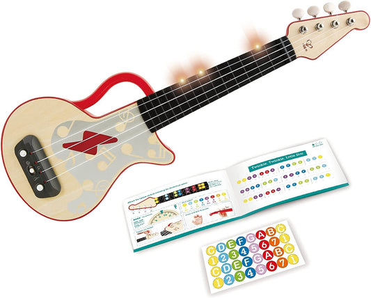 Ukulele Rosso A Ritmo Di Luci Hape toysvaldichiana.it 