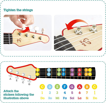 Ukulele Rosso A Ritmo Di Luci Hape toysvaldichiana.it 
